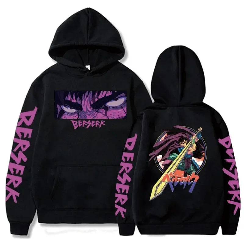 Berserk Guts Hoodies – Japanese Anime Streetwear Pullover for Men & Women