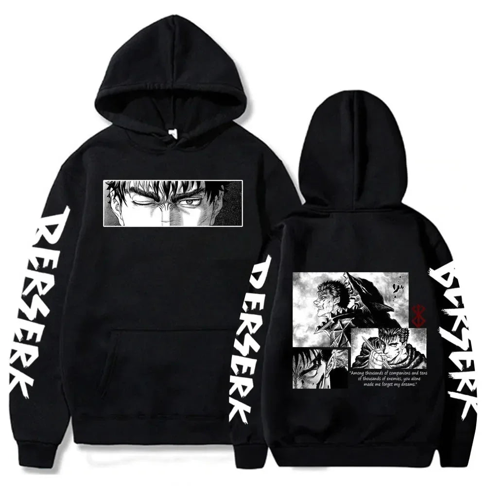 Berserk Guts Hoodies – Japanese Anime Streetwear Pullover for Men & Women