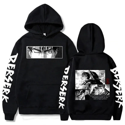 Berserk Guts Hoodies – Japanese Anime Streetwear Pullover for Men & Women