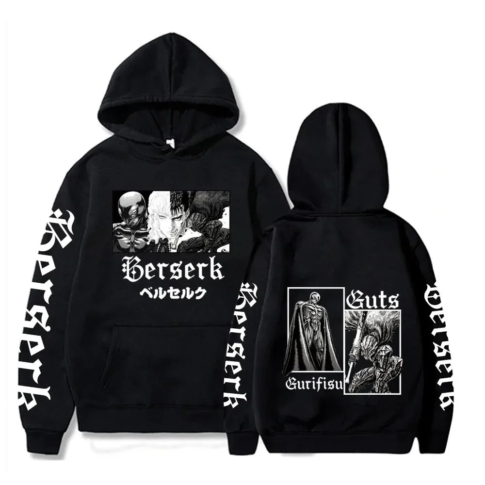 Berserk Guts Hoodies – Japanese Anime Streetwear Pullover for Men & Women