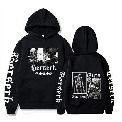 Berserk Guts Hoodies – Japanese Anime Streetwear Pullover for Men & Women