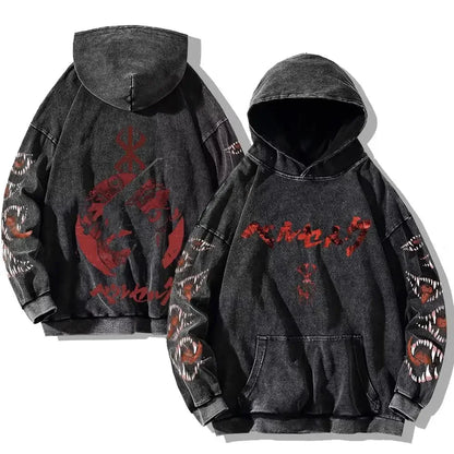 Berserk Washed Hoodies – Vintage Gothic Streetwear Inspired by Guts