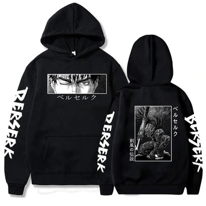 Berserk Guts Hoodies – Japanese Anime Streetwear Pullover for Men & Women