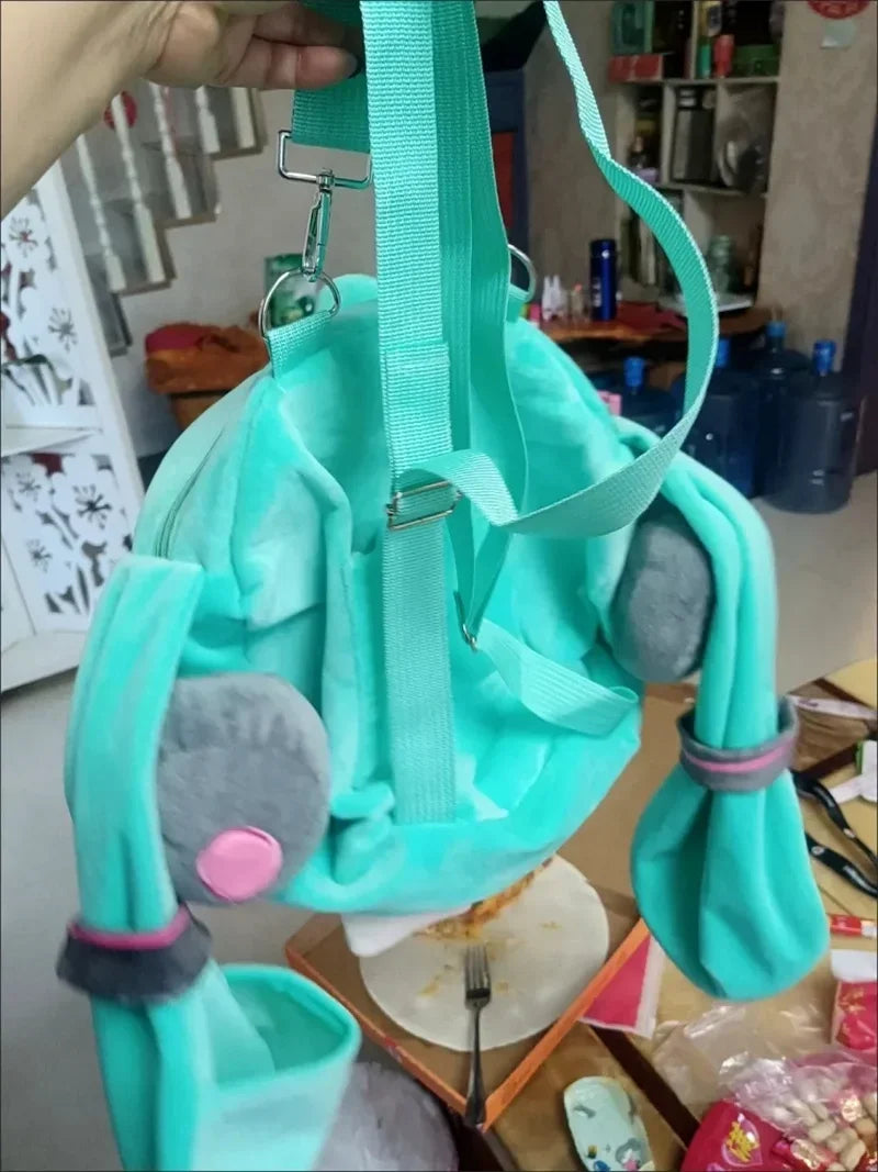 Hatsune Miku Plush Shoulder Bag – Kawaii Backpack for Fans