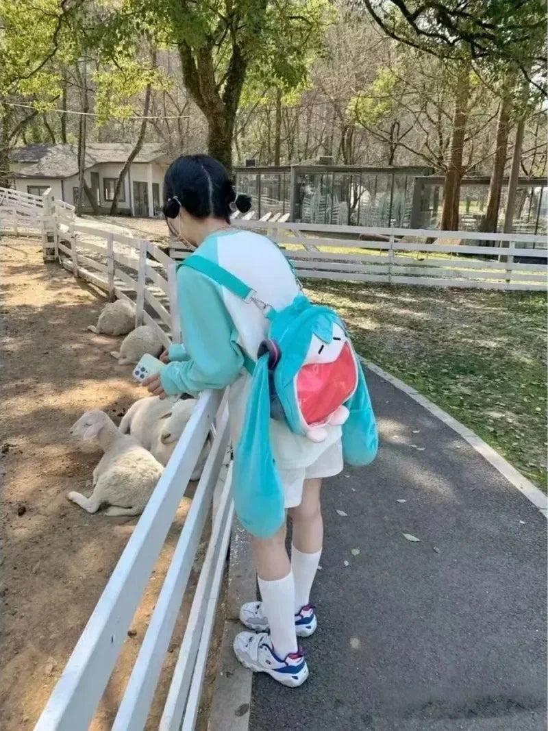 Hatsune Miku Plush Shoulder Bag – Kawaii Backpack for Fans