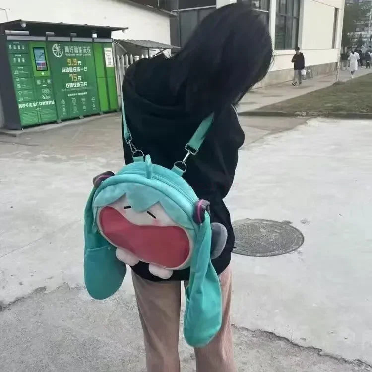 Hatsune Miku Plush Shoulder Bag – Kawaii Backpack for Fans