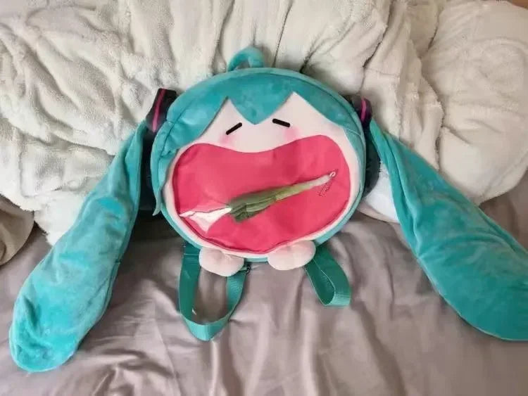 Hatsune Miku Plush Shoulder Bag – Kawaii Backpack for Fans